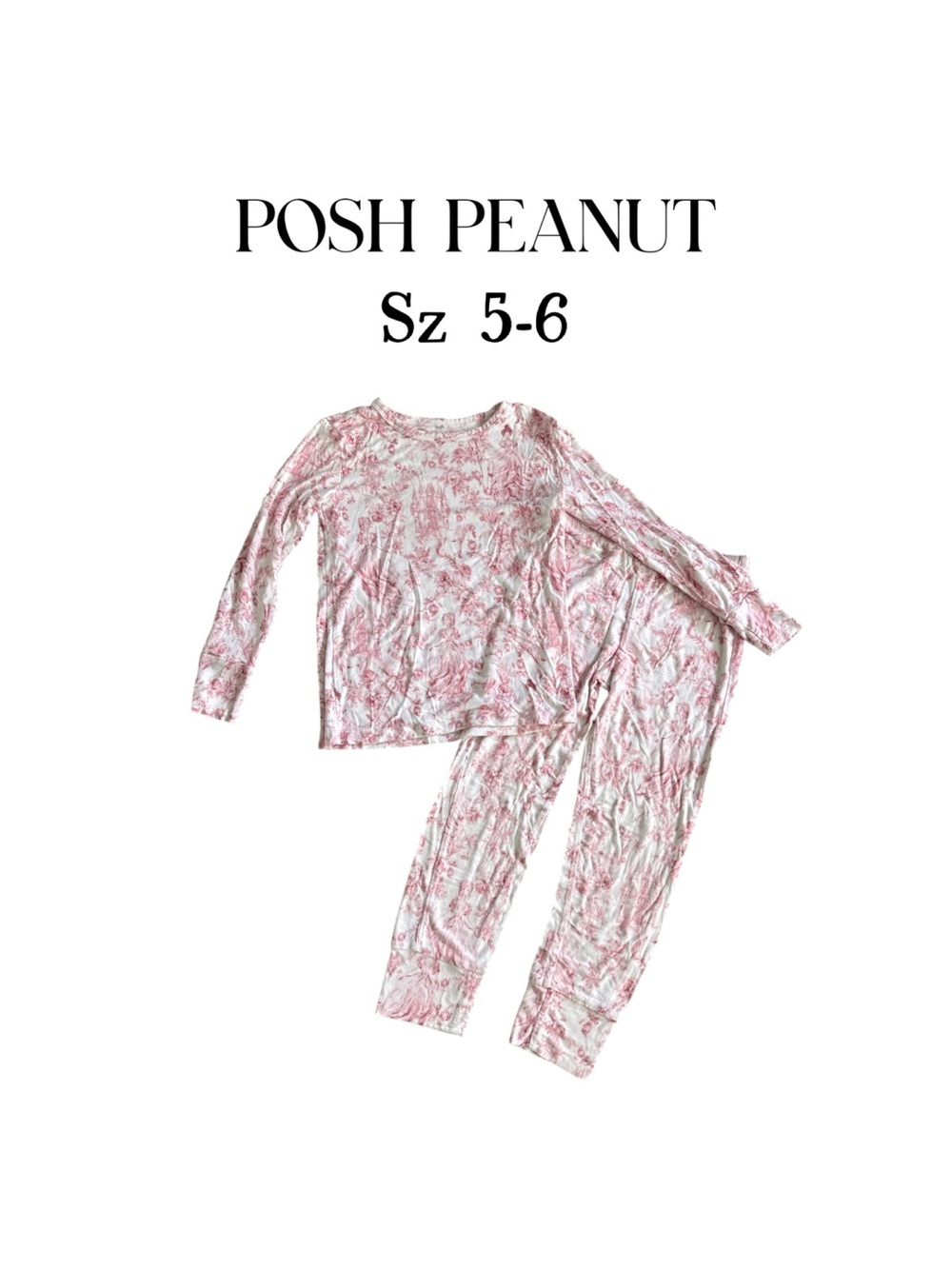 POSH PEANUT Girls classic Pajama Set Size 5-6 Antoinette pink